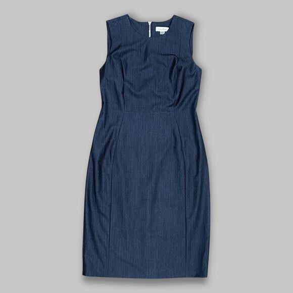 Calvin Klein Dresses & Skirts - Calvin Klein Sleeveless Sheath Dress Dark Denim Blue/Gray – Women’s Size 6